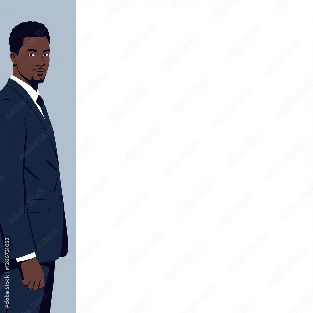 Professional Businessman Illustration in Suit with Blank Space for Text or Design Professional Businessman Illustration in Suit with Blank Space for Text or Design