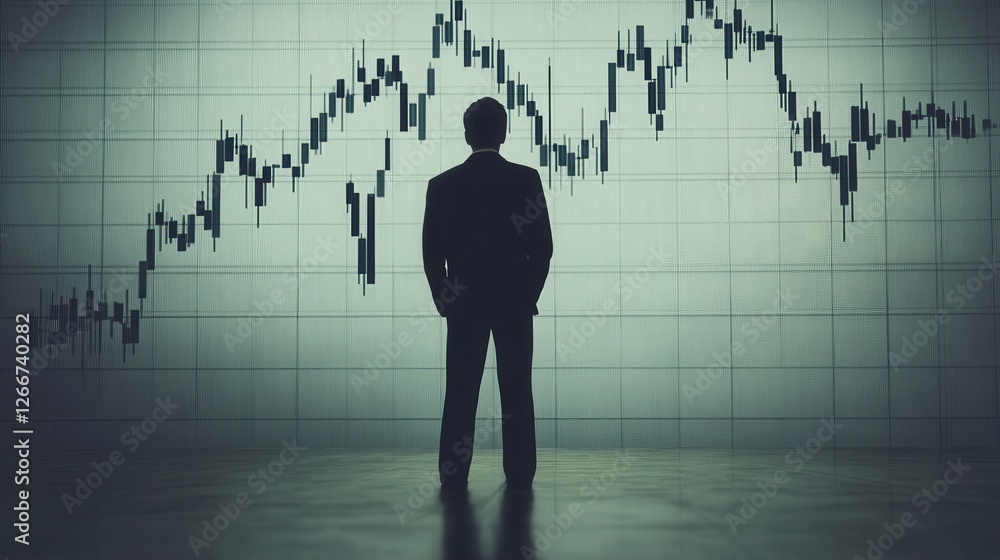 Business professional analyzing stock market trends in a modern office environment Business professional analyzing stock market trends in a modern office environment