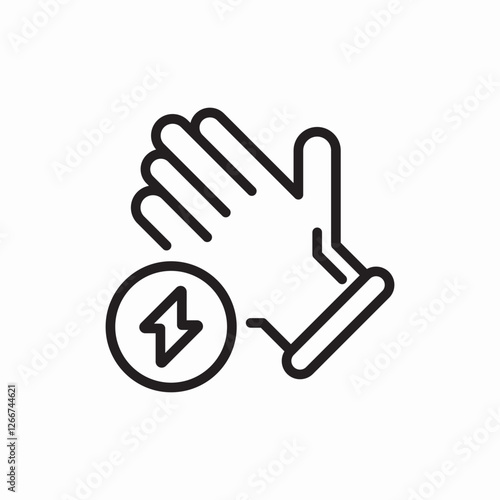 Electric safety glove protection icon vector sign
