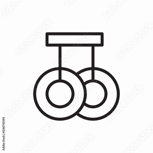 Fitness exercise rings equipment icon vector sign