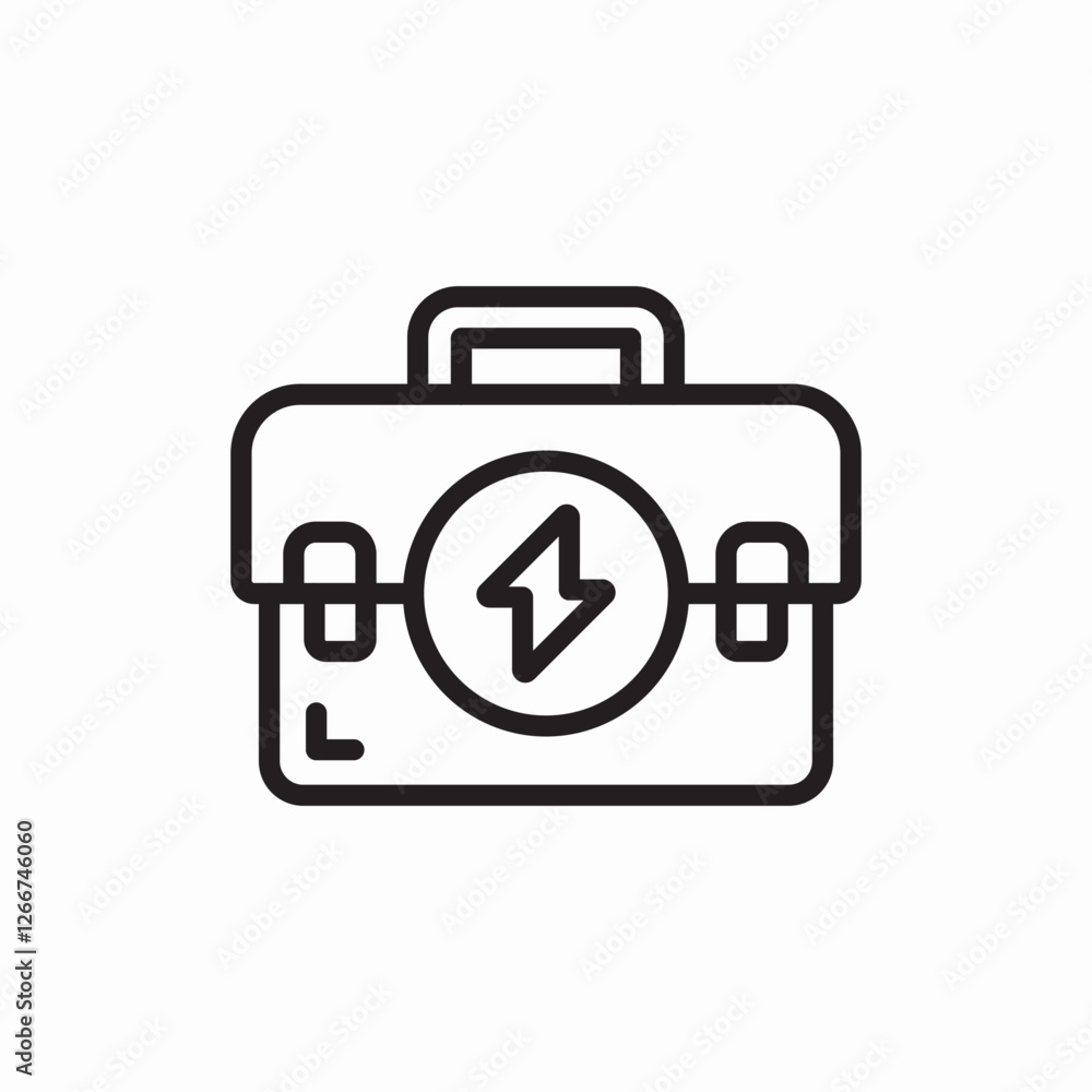 Electric toolbox maintenance kit icon vector sign Electric toolbox maintenance kit icon vector sign