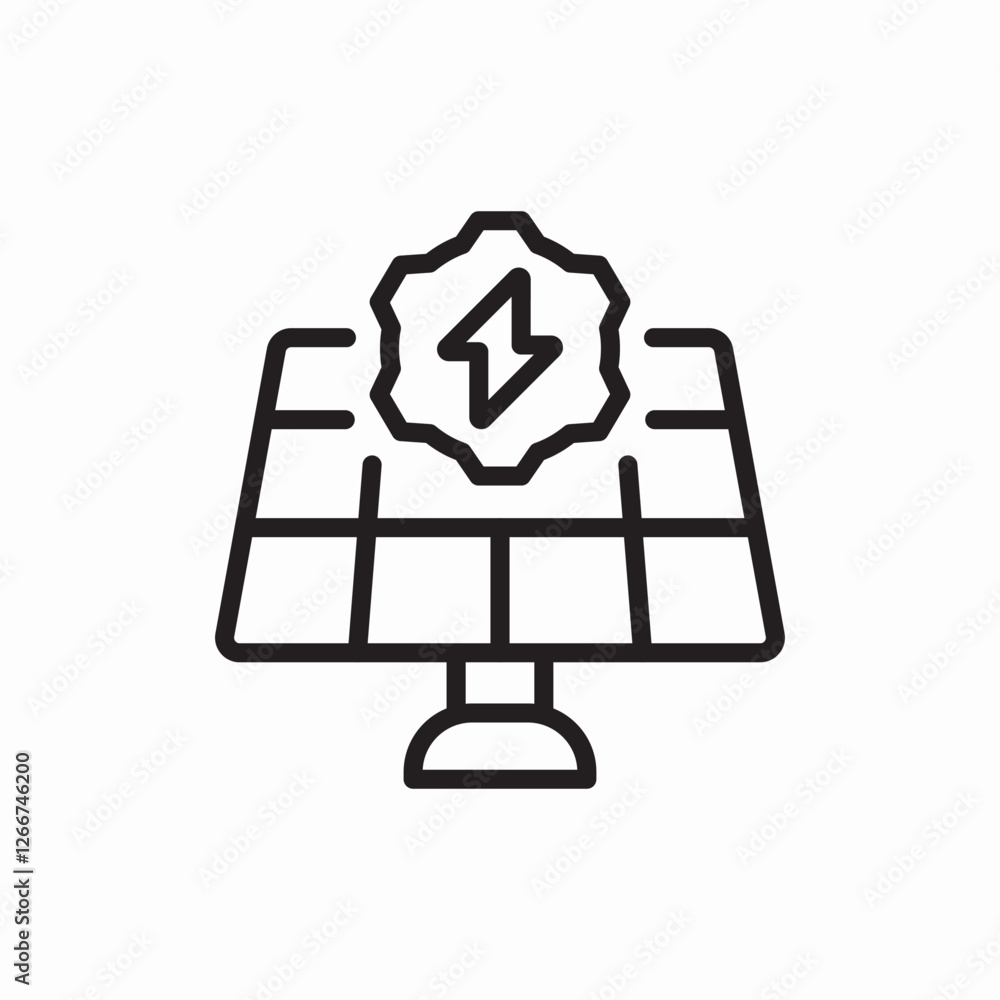 Solar panel energy grid icon vector sign Solar panel energy grid icon vector sign