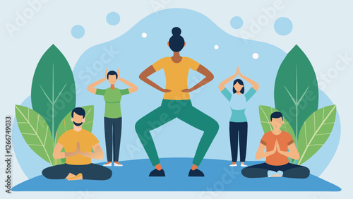 yoga poses with human silhouettes wellness vector
