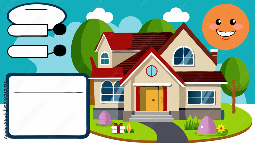 real estate flyer template with modern house