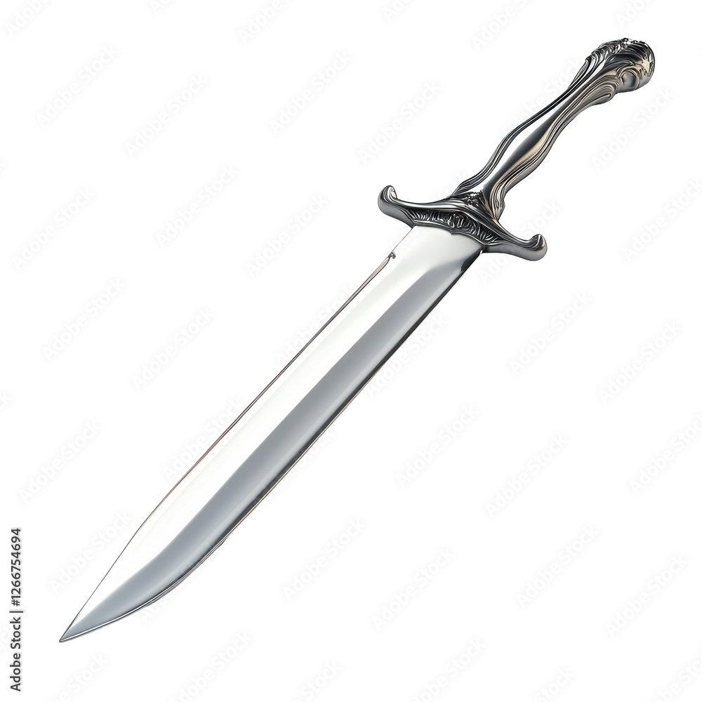 Isolated Silver Ornamental Dagger Isolated Silver Ornamental Dagger