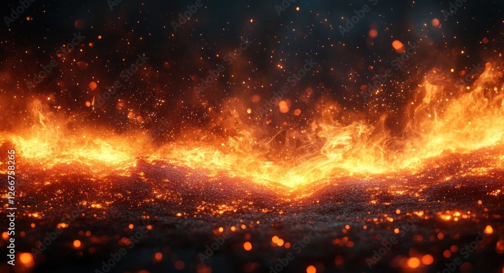 Glowing Flames and Embers Background with Warm Colors and Dynamic Shadows Glowing Flames and Embers Background with Warm Colors and Dynamic Shadows