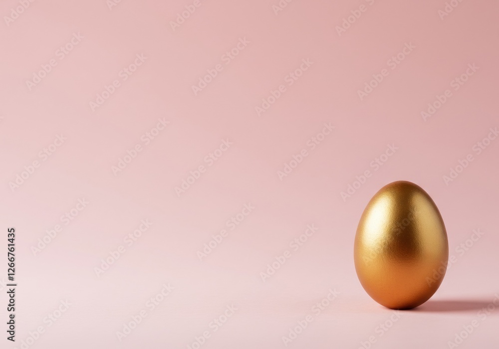 Golden Egg on Pink Background Photograph for Luxury and Easter Themes Golden Egg on Pink Background Photograph for Luxury and Easter Themes