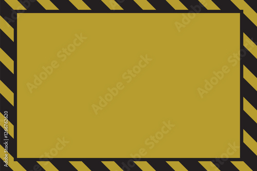 Warning striped rectangular background, yellow and black stripes on the diagonal, warning to be careful potential danger vector template sign border yellow and black color Construction warning border.