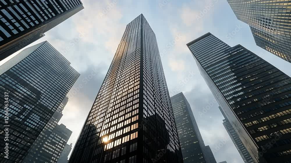 Cityscape: Majestic Skyscrapers at Sunset Cityscape: Majestic Skyscrapers at Sunset