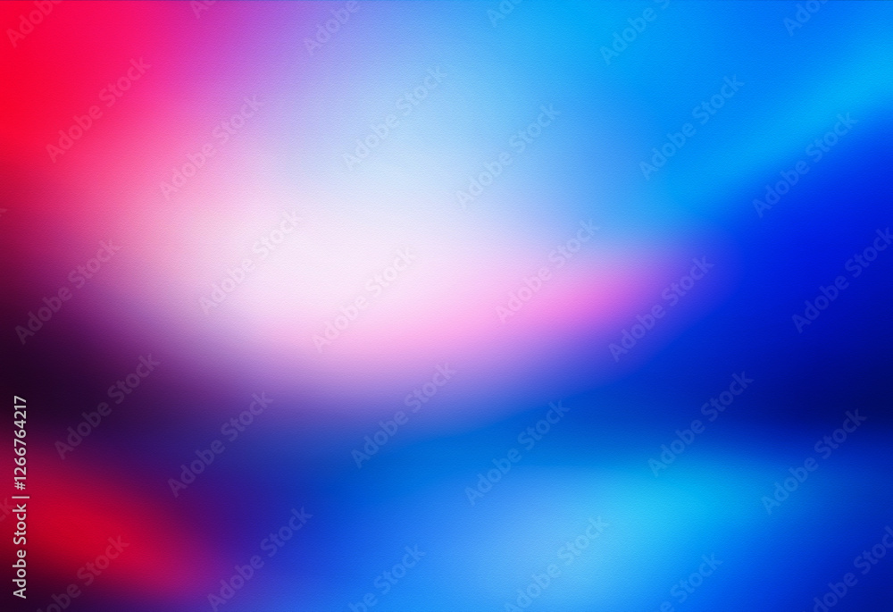 Fototapeta premium Grainy texture background with a smooth gradient of red, white, and blue. Vibrant colors blend in an abstract and blurred pattern.
