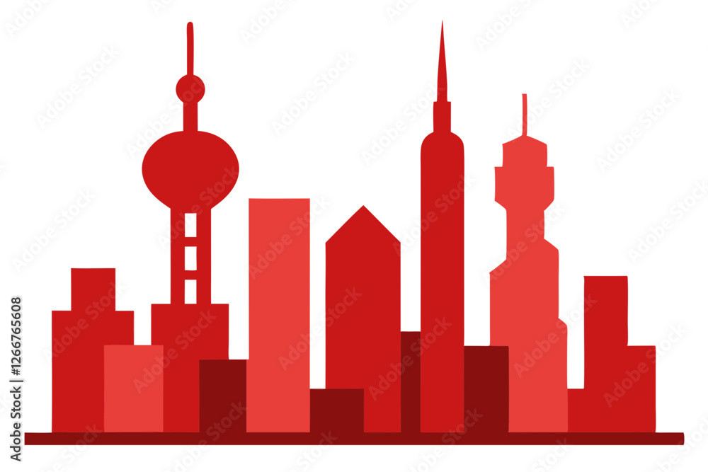 Obraz premium chicago skyline illustration