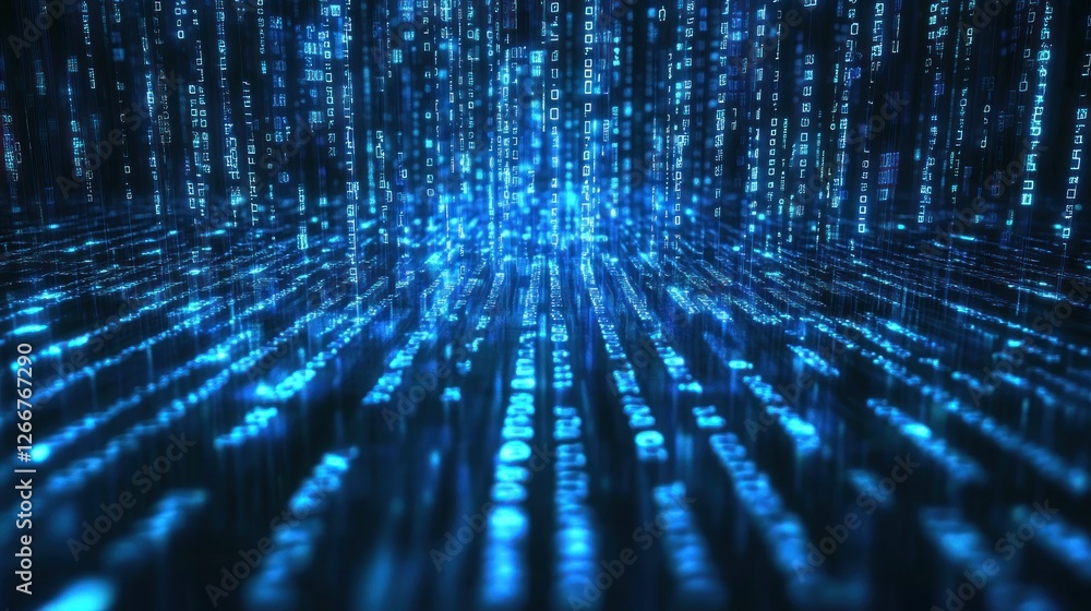 Abstract blue background data technology glowing lines Abstract blue background data technology glowing lines
