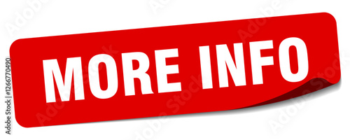 more info sticker. more info label