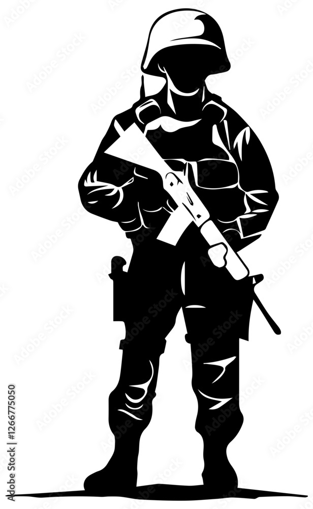 Soldier vector simple design black and white Soldier vector simple design black and white