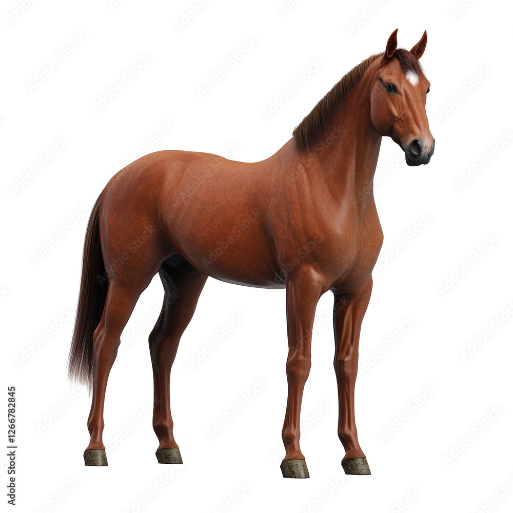 Isolated Brown Horse Standing Tall Isolated Brown Horse Standing Tall