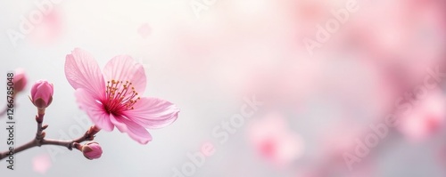 Wallpaper Mural Delicate pink blossom, pristine white backdrop, flora, image Torontodigital.ca