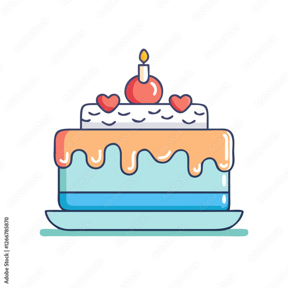 cake icon, cake vector illustration-simple illustration of cake, perfect for cake logos and icons