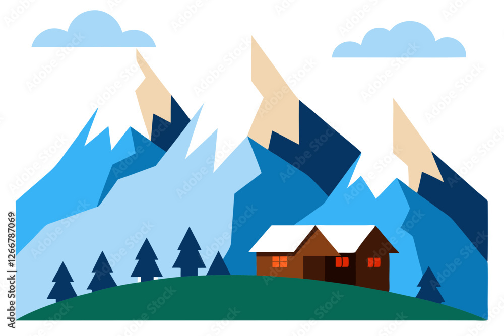 Fototapeta premium houses in the mountains