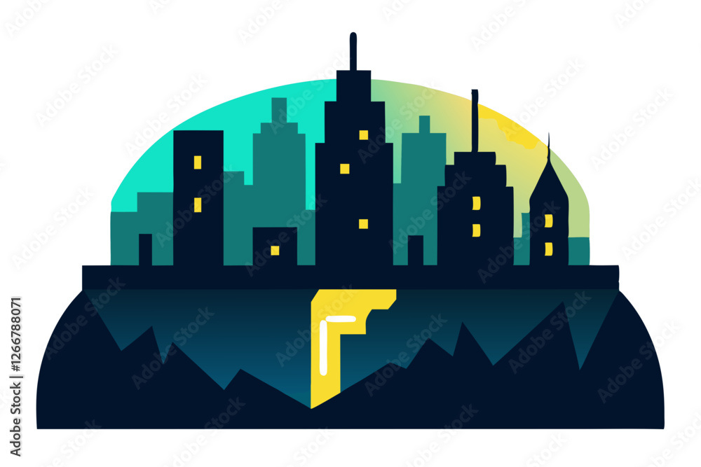 Fototapeta premium night city skyline