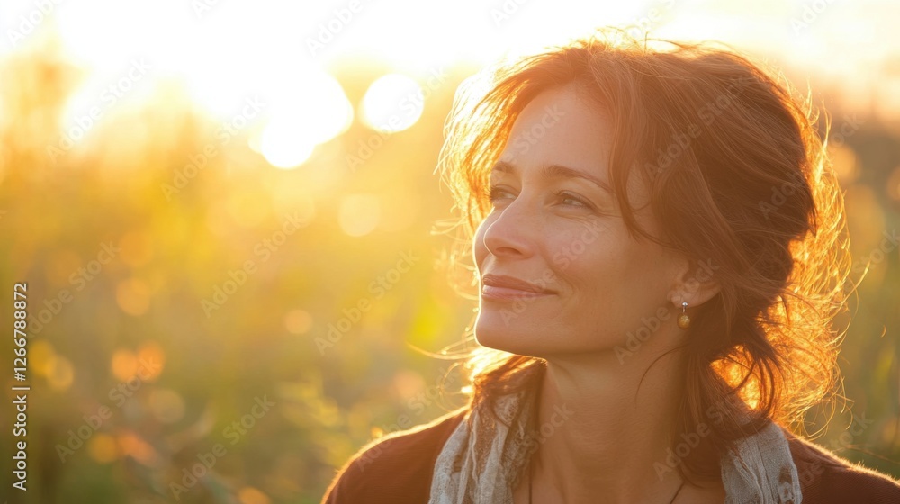 woman silhouetted by sunset in field woman silhouetted by sunset in field
