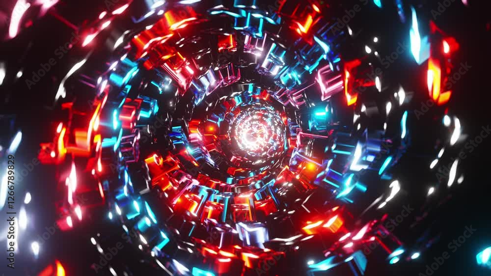 Gliding Through the Rainbow Vortex. Infinitely looped animation Gliding Through the Rainbow Vortex. Infinitely looped animation