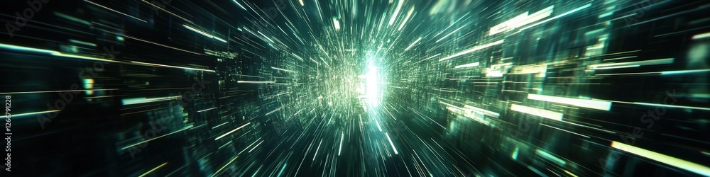 Digital tunnel, data stream, glowing lines, bright light, futuristic background, tech concept Digital tunnel, data stream, glowing lines, bright light, futuristic background, tech concept