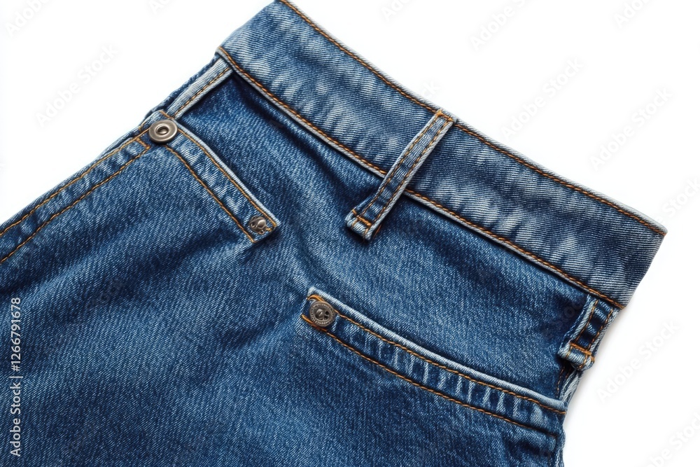 A detailed view of blue denim fabric A detailed view of blue denim fabric