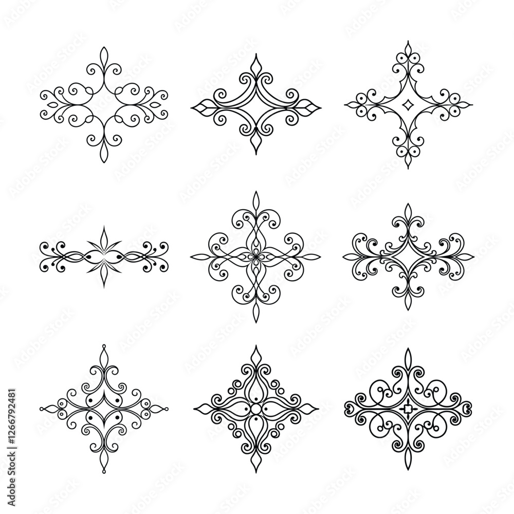 Set of decorative divider element