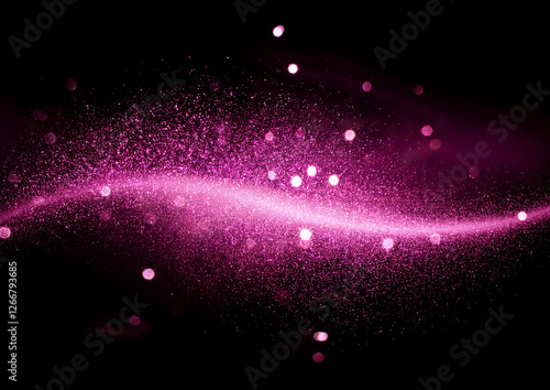 黒い背景にピンクの光