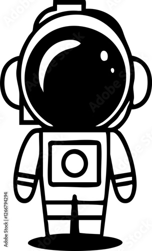 Rocket and Astronaut Outline Icon