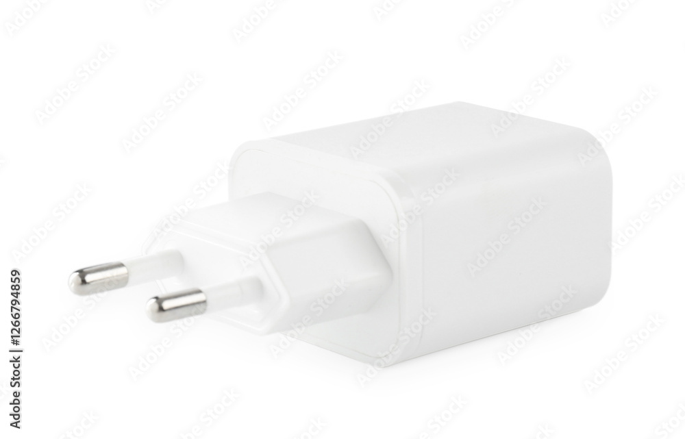 USB power adapter (charger) isolated on white USB power adapter (charger) isolated on white