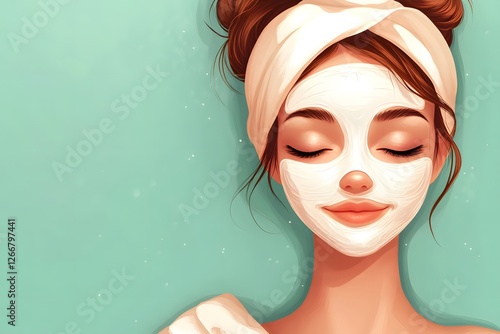 beauty face mask skin , Generative AI	
