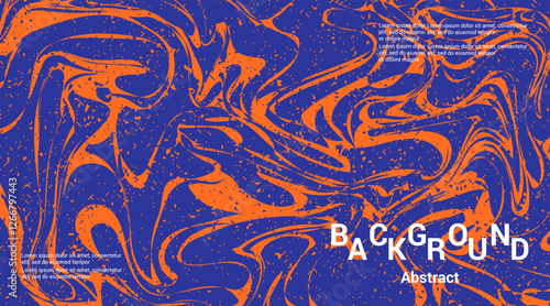 blue and orange abstract horizontal background with colorful waves. Trendy vector illustration in style color.	
