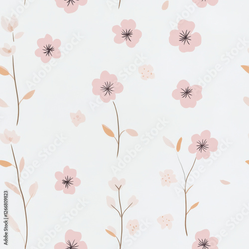 CLEAN MINIMALISTIC BABY PINK FLORAL PATTERN FOR OCCUPATIONAL THERAPIST white background 