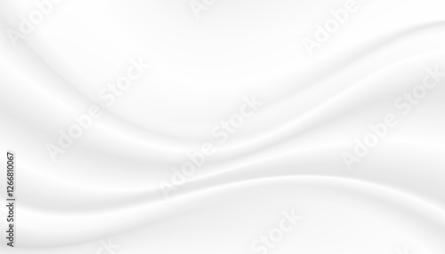 Abstract wrinkles white silk cloth fabric wave overlapping with light and shadow. white and gray texture background. copy space for web design. vector illustration	