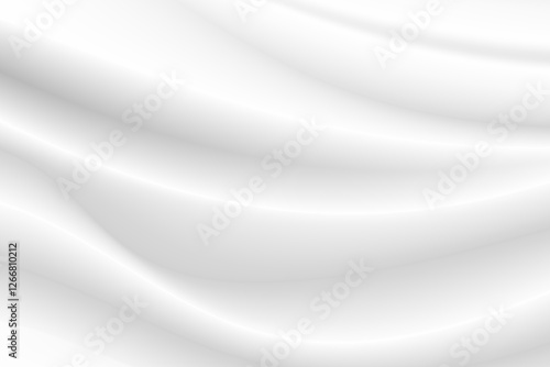 Abstract wrinkles white silk cloth fabric wave overlapping with light and shadow. white and gray texture background. copy space for web design. vector illustration	