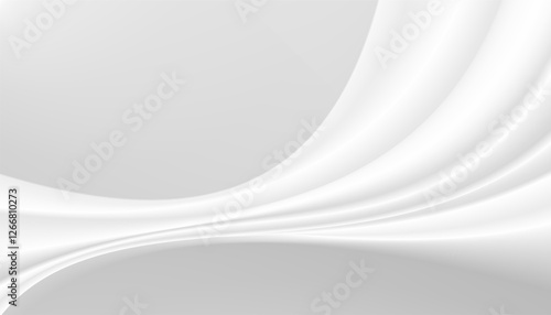 Abstract wrinkles white silk cloth fabric wave overlapping with light and shadow. white and gray texture background. copy space for web design. vector illustration	