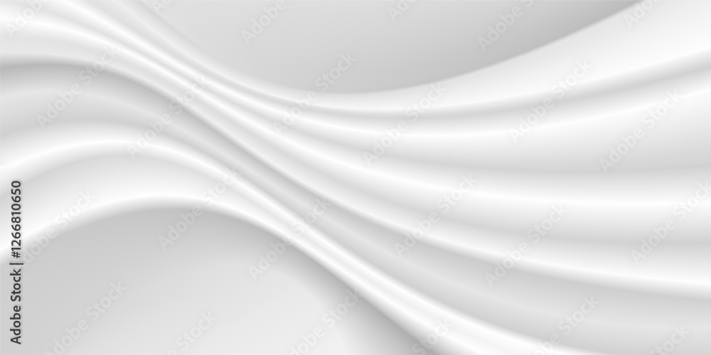 Abstract wrinkles white silk cloth fabric wave overlapping with light and shadow. white and gray texture background. copy space for web design. vector illustration Abstract wrinkles white silk cloth fabric wave overlapping with light and shadow. white and gray texture background. copy space for web design. vector illustration