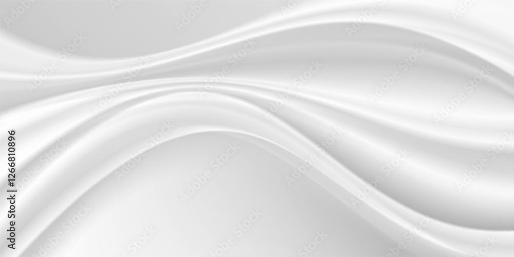 Abstract wrinkles white silk cloth fabric wave overlapping with light and shadow. white and gray texture background. copy space for web design. vector illustration Abstract wrinkles white silk cloth fabric wave overlapping with light and shadow. white and gray texture background. copy space for web design. vector illustration