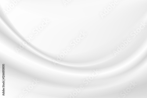 Abstract wrinkles white silk cloth fabric wave overlapping with light and shadow. white and gray texture background. copy space for web design. vector illustration	