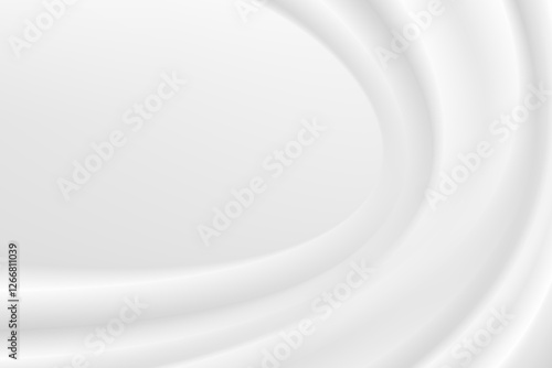 Abstract wrinkles white silk cloth fabric wave overlapping with light and shadow. white and gray texture background. copy space for web design. vector illustration	
