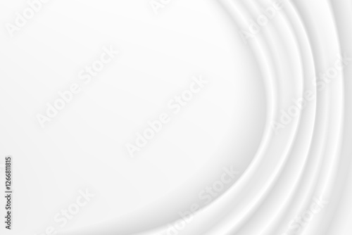 white silk cloth fabric wave overlapping with light and shadow. white and gray abstract texture background and copy space for web design
