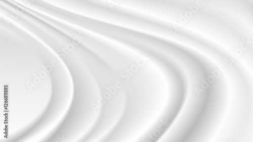 Abstract wrinkles white silk cloth fabric wave overlapping with light and shadow. white and gray texture background. copy space for web design. vector illustration	
