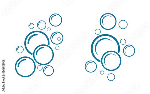 Bubble water Laundry washing vector illustration design template