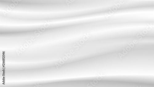 abstract wrinkles white silk cloth fabric wave overlapping with light and shadow. white and gray texture background. copy space for web design. vector illustration