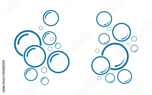 Bubble water Laundry washing vector illustration design template