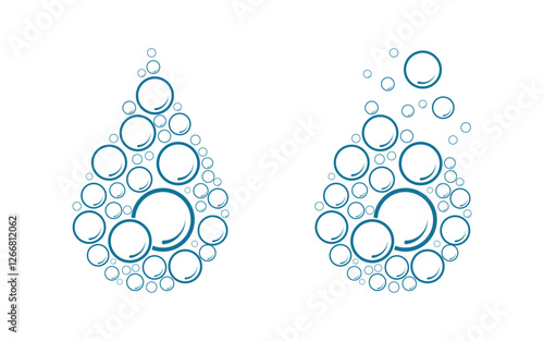 Bubble water Laundry washing vector illustration design template