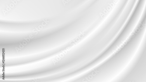 abstract wrinkles white silk cloth fabric wave overlapping with light and shadow. white and gray texture background. copy space for web design. vector illustration