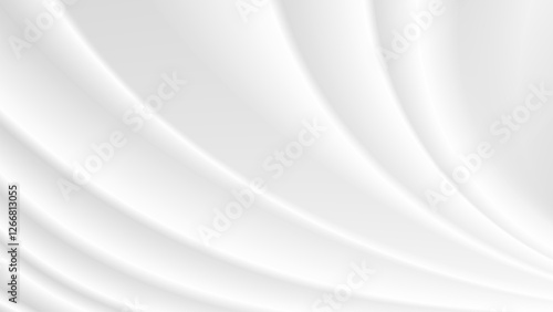 Abstract wrinkles white silk cloth fabric wave overlapping with light and shadow. white and gray texture background. copy space for web design. vector illustration	
