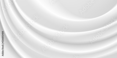 Abstract wrinkles white silk cloth fabric wave overlapping with light and shadow. white and gray texture background. copy space for web design. vector illustration	